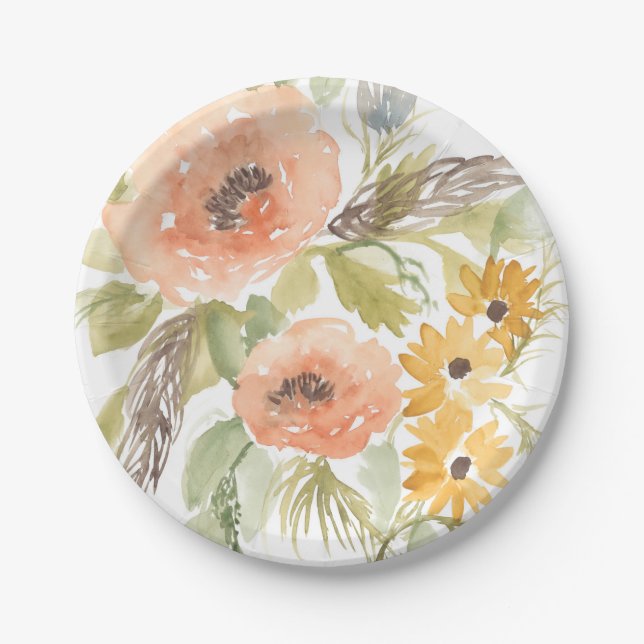 Late Summer Flowers I Paper Plates (Front)