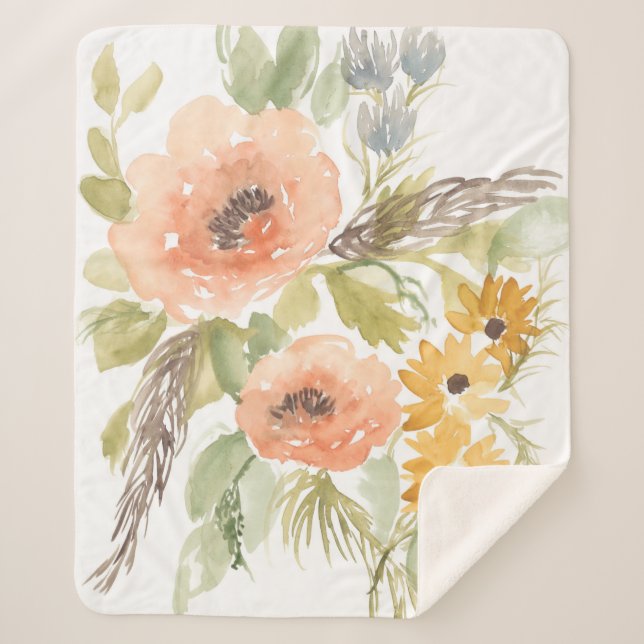 Late Summer Flowers I Sherpa Blanket (Front)