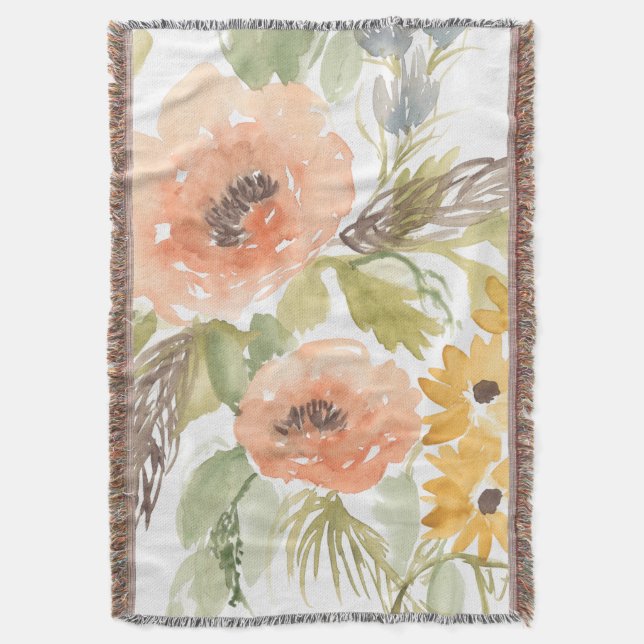 Late Summer Flowers I Throw Blanket (Front Vertical)