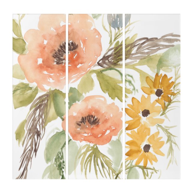 Late Summer Flowers I Triptych (Front)