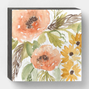 Late Summer Flowers I Wooden Box Sign
