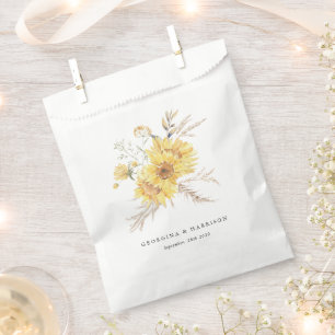 Late Summer Sunflower Wedding Favor Bag