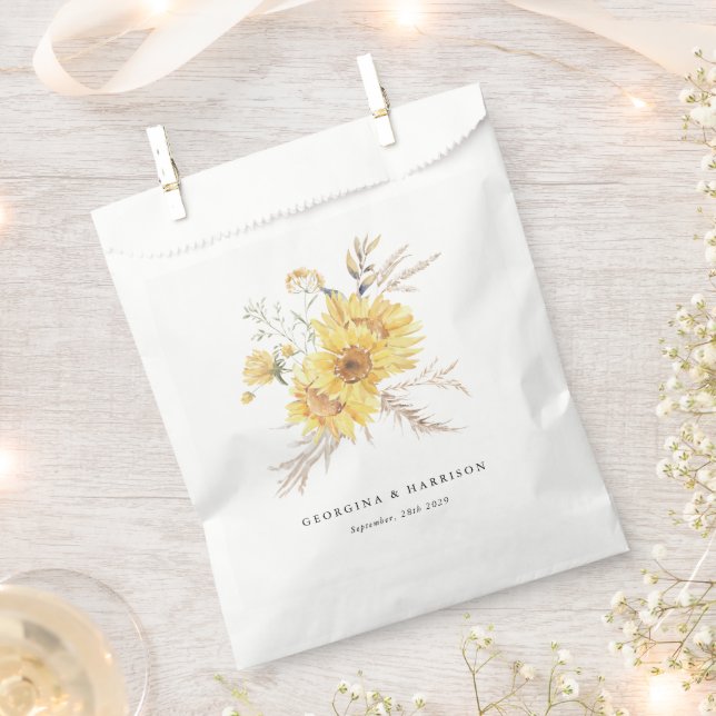 Late Summer Sunflower Wedding Favor Bag (Clipped)