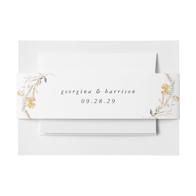 Late Summer Sunflower Wedding Invitation Belly Band (Front Example)