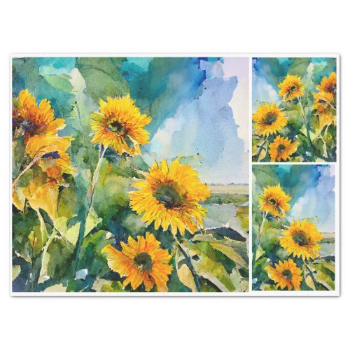 Late Summer Sunflowers Tissue Paper
