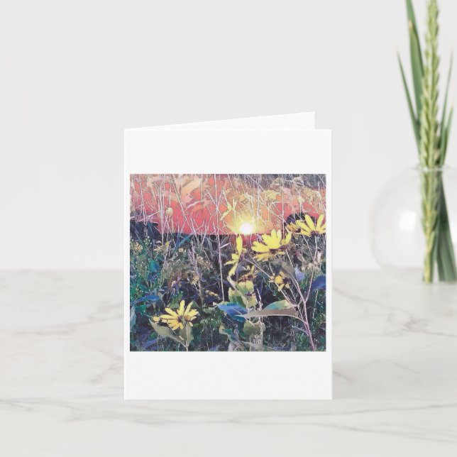 Late Summer Sunset Countryside Card (Front)
