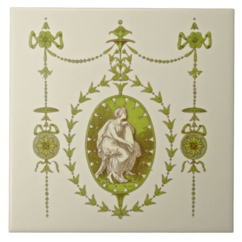 Late Victorian Neo_Classical Antique Tile Repro