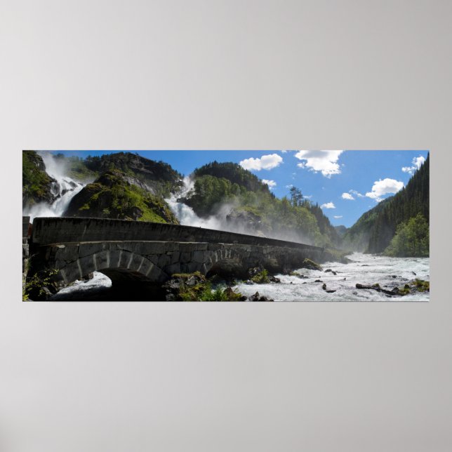 Latefossen waterfall in Norway poster (Front)