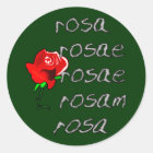 Latein Rose Deklination latin rose declension Classic Round Sticker