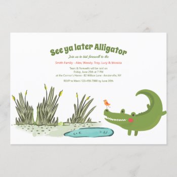 Later Alligator Going Away Party Invitation by PixiePrints at Zazzle