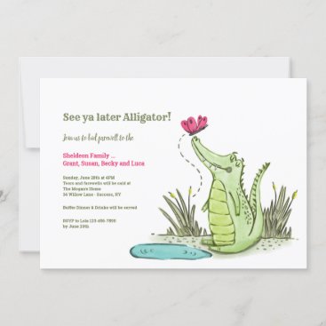 Later Alligator Going Away Party Invitation