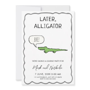 Later Alligator Going Away Party  Invitation