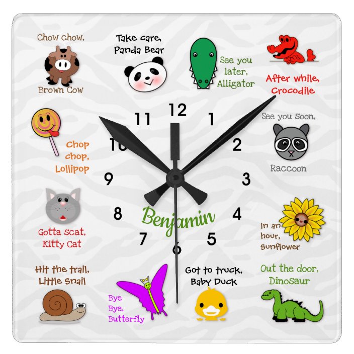 Later Alligator Rhyme Wall Clock Zazzle Com