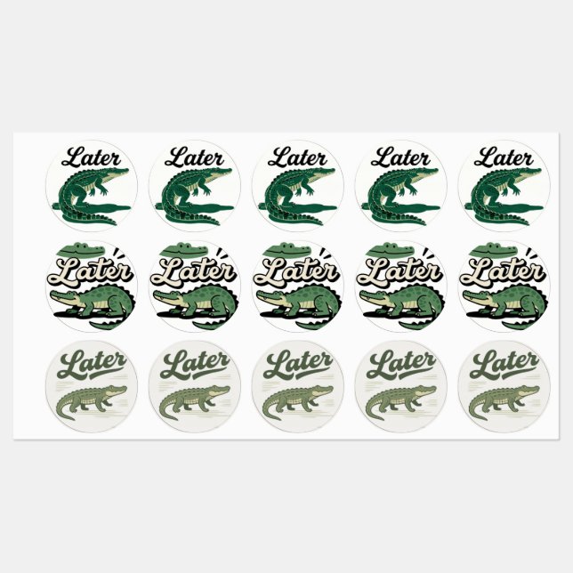 Later Gator: A Lighthearted Goodbye Labels (Sheet)