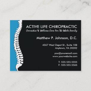 Lateral Spine (Blue) Chiropractor Oversized Business Card