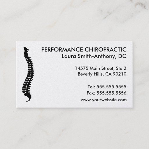 Customizable Lateral Spine Chiropractic Business Cards