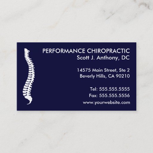 Customizable Lateral Spine Chiropractic Business Cards