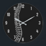 Lateral Spine Chiropractor Acrylic Wall Clock<br><div class="desc">Simple clock design with artsy hand drawn look lateral spine. Change the background color to whatever dark color you'd like!</div>
