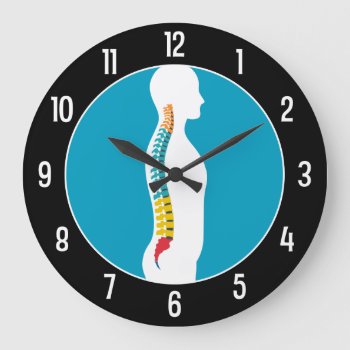 Lateral Spine Modern Chiropractor  Large Clock by chiropracticbydesign at Zazzle