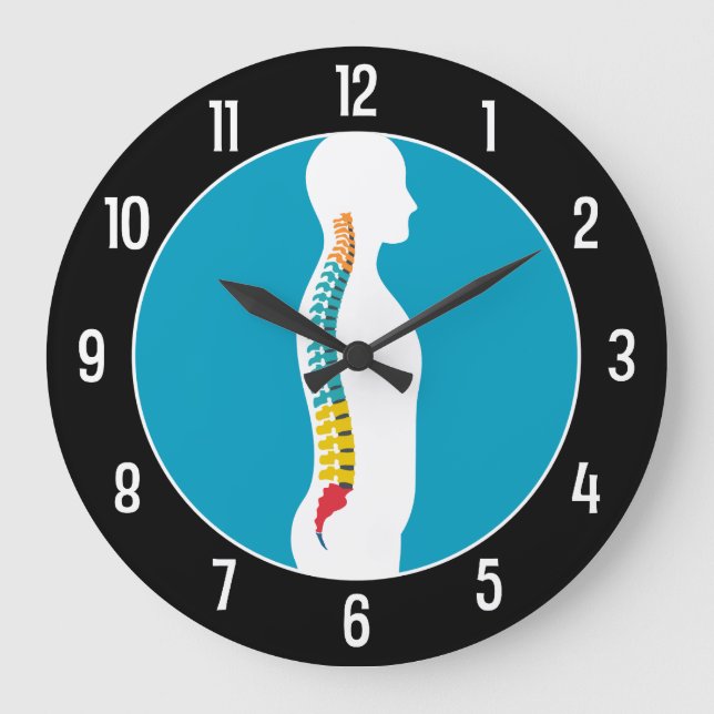 Lateral Spine Modern Chiropractor  Large Clock (Front)