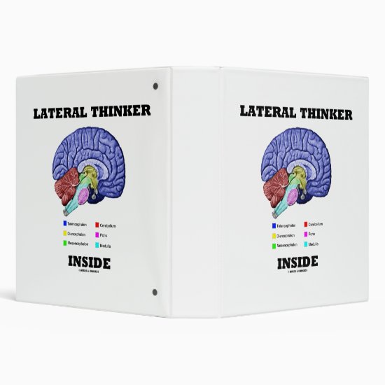 Lateral Thinker Inside Brain Geek Humor 3 Ring Binder