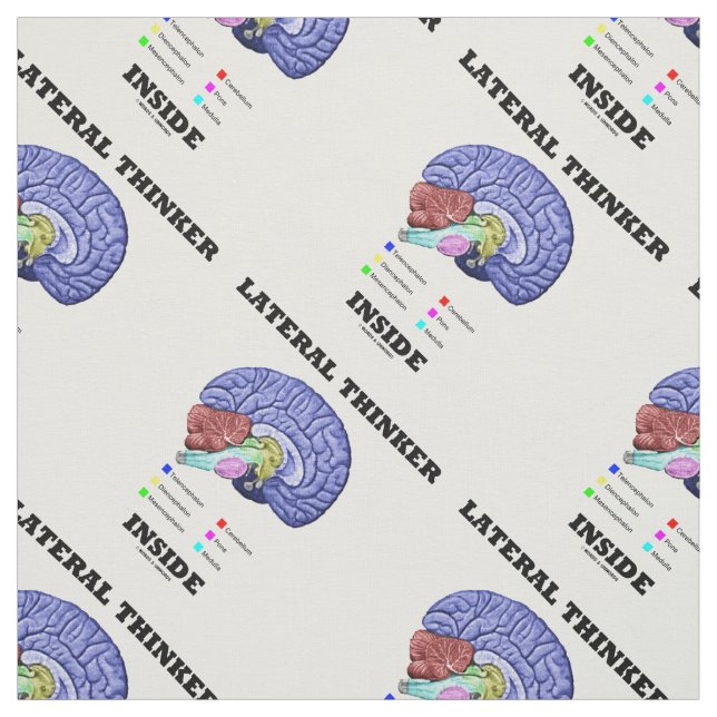 Lateral Thinker Inside Brain Geek Humor Fabric (Swatch)