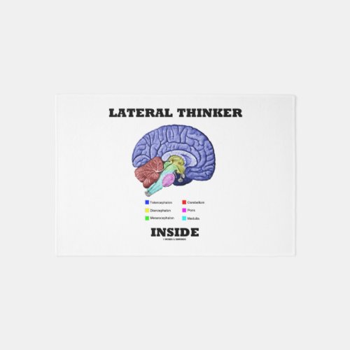 Lateral Thinker Inside Brain Geek Humor Rug