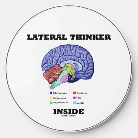 Lateral Thinker Inside Brain Geek Humor Wireless Charger