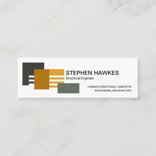 Lateral White Rebar Structural Building Blocks Mini Business Card