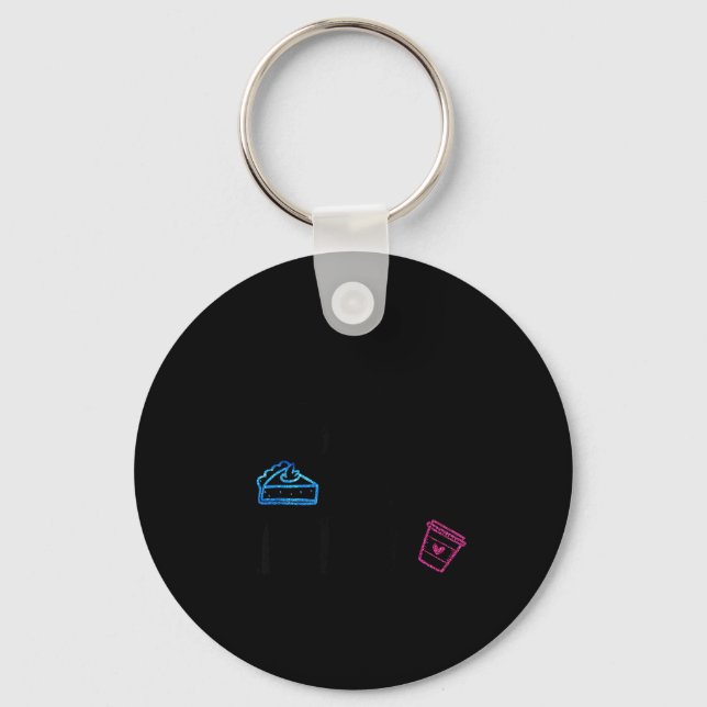 Lates I Thought You Said E And Lattes Funny Fitnes Keychain (Front)