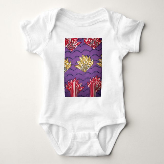 Latest Africa Wavy Traditional Fashion Pattern Art Baby Bodysuit (Front)