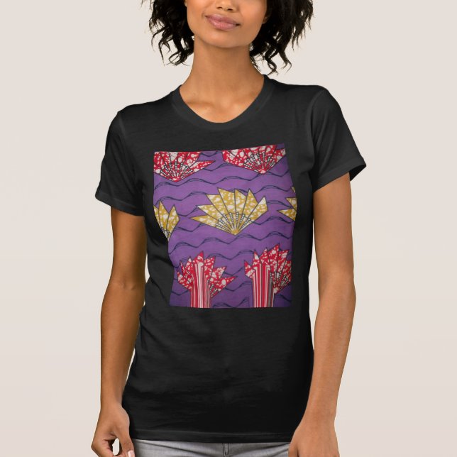 Latest Africa Wavy Traditional Fashion Pattern Art T-Shirt (Front)