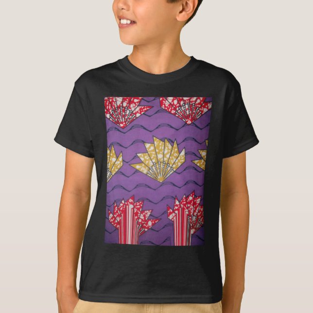 Latest Africa Wavy Traditional Fashion Pattern Art T-Shirt (Front)