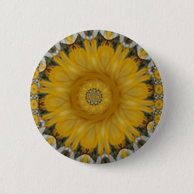 Latest African Traditional Sun Flower Art Print Button (Front)