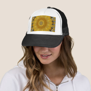 Latest African Traditional Sun Flower Art Print Trucker Hat