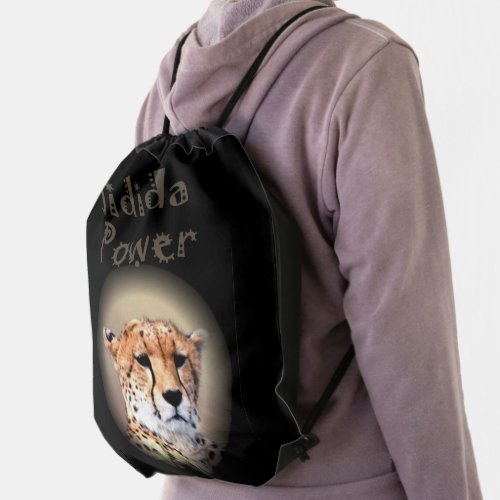 Latest Amazing Beautiful Cheetah  Power Marks Drawstring Bag