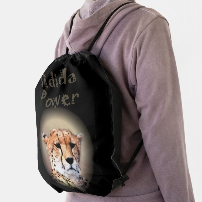 Latest Amazing Beautiful Cheetah  Power Marks Drawstring Bag (Insitu)