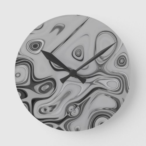 Latest Ash gray Art pattern Color Design  Round Clock