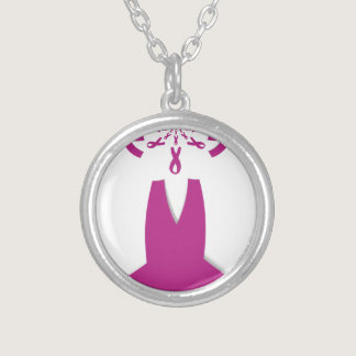 Latest Breast Cancer Awareness Ribbon Silver Plated Necklace