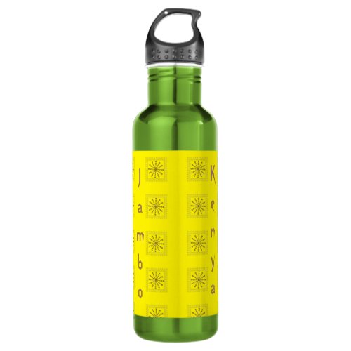 Latest bright yellow Kenya Polka dot art design Stainless Steel Water Bottle