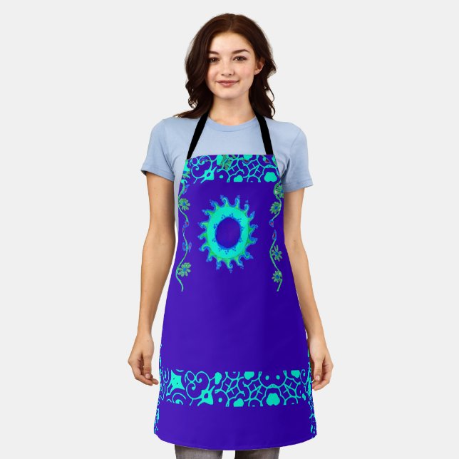 Latest Christime time elegant  blue week floral   Apron (Worn)