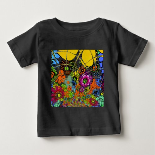 Latest colorful amazing floral pattern design art baby T_Shirt