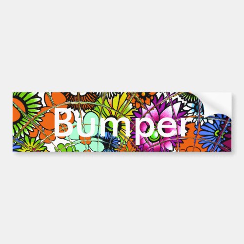 Latest colorful amazing floral pattern design art bumper sticker