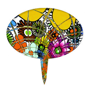 Latest Colorful Amazing Floral Pattern Design Art Cake Topper