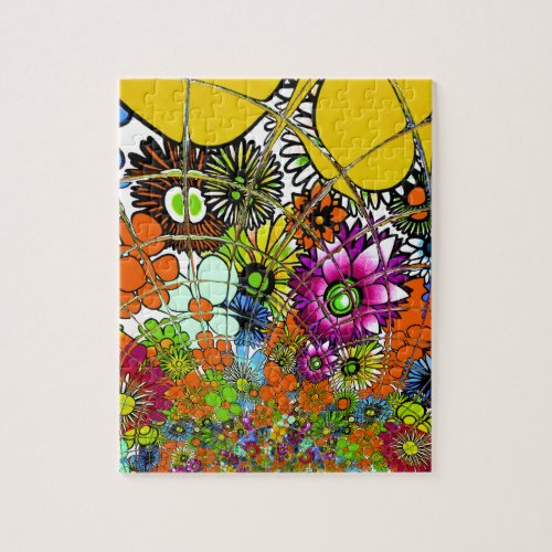 Latest colorful amazing floral pattern design art jigsaw puzzle