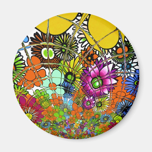 Latest Colorful Amazing Floral Pattern Design Art Magnet (Front)