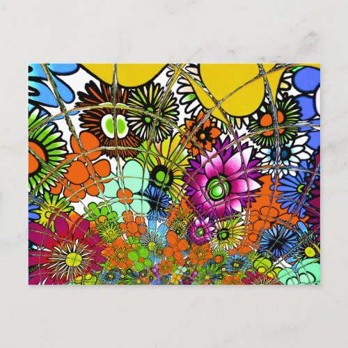 Latest colorful amazing floral pattern design art postcard