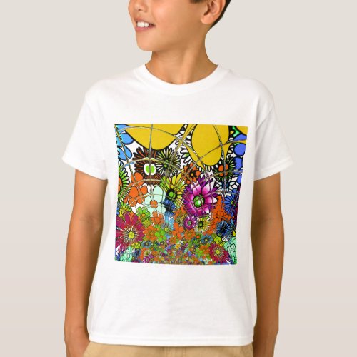 Latest colorful amazing floral pattern design art T_Shirt