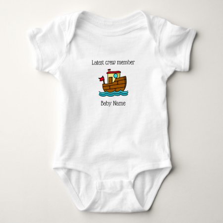 Latest Crew Member Tug Boat Personalized Baby Bodysuit