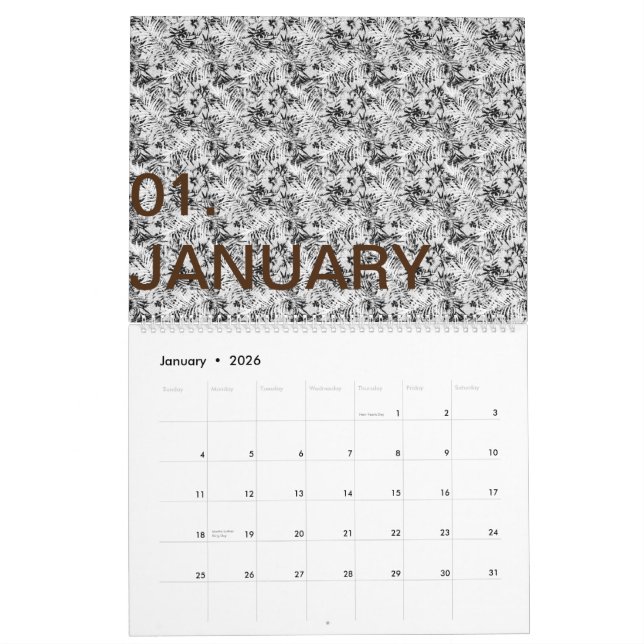 Latest Custom TextLogo Calendar (Jan 2026)